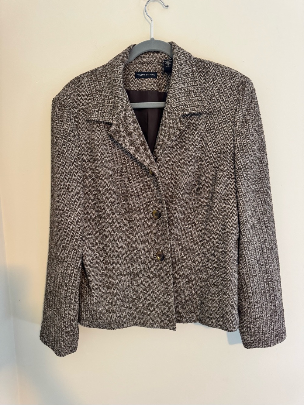 Valerie Stevens Tweed Blazer Wool Blend with Silk Lining